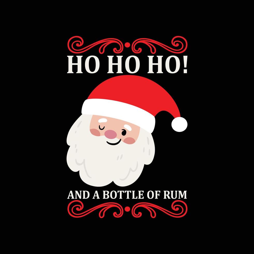 kerstdag t-shirt design.ho ho ho t-shirt ontwerp vector. voor t-shirt print en ander gebruik. vector