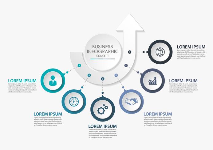 Visualisatie van bedrijfsgegevens. tijdlijn infographic pictogrammen ontworpen voor abstracte achtergrond sjabloon vector