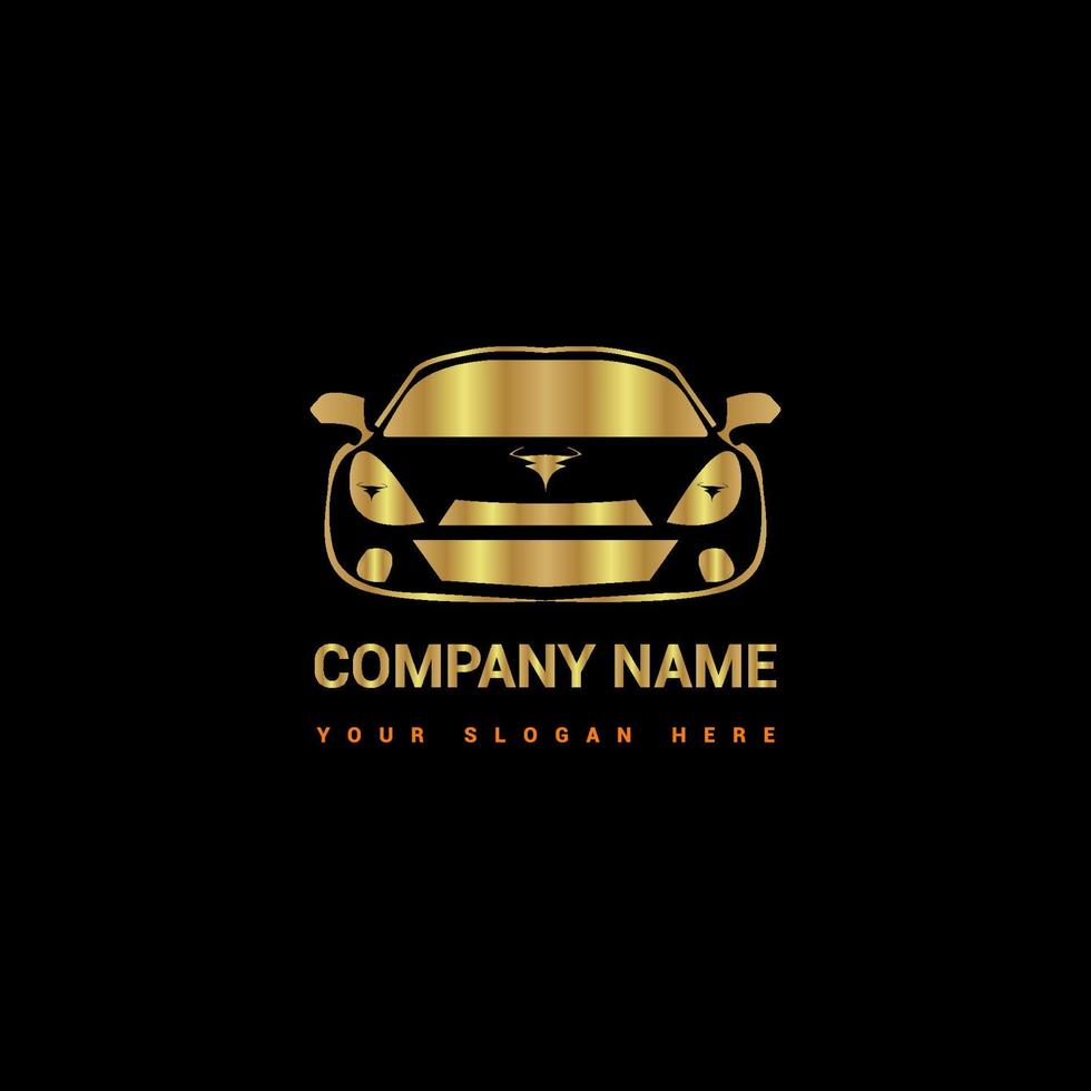 luxe gouden auto logo vector sport auto front label