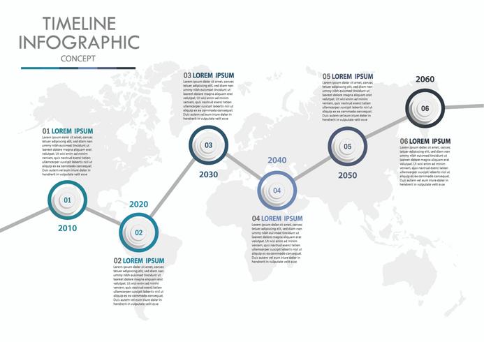 Visualisatie van bedrijfsgegevens. tijdlijn infographic pictogrammen ontworpen voor abstracte achtergrond sjabloon vector