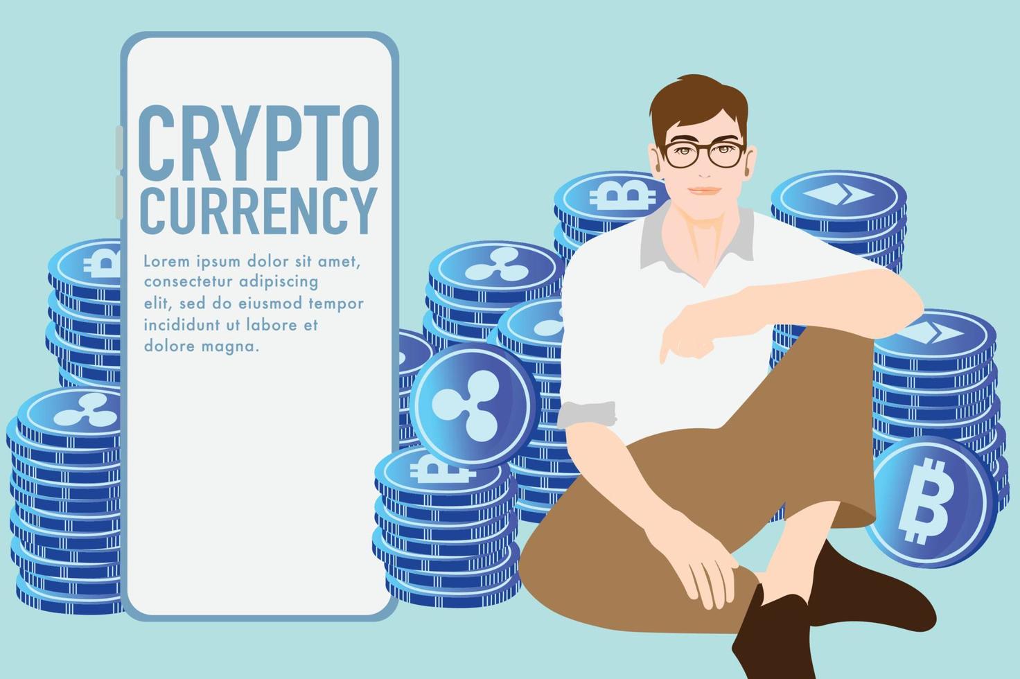 crypto valuta concept vector