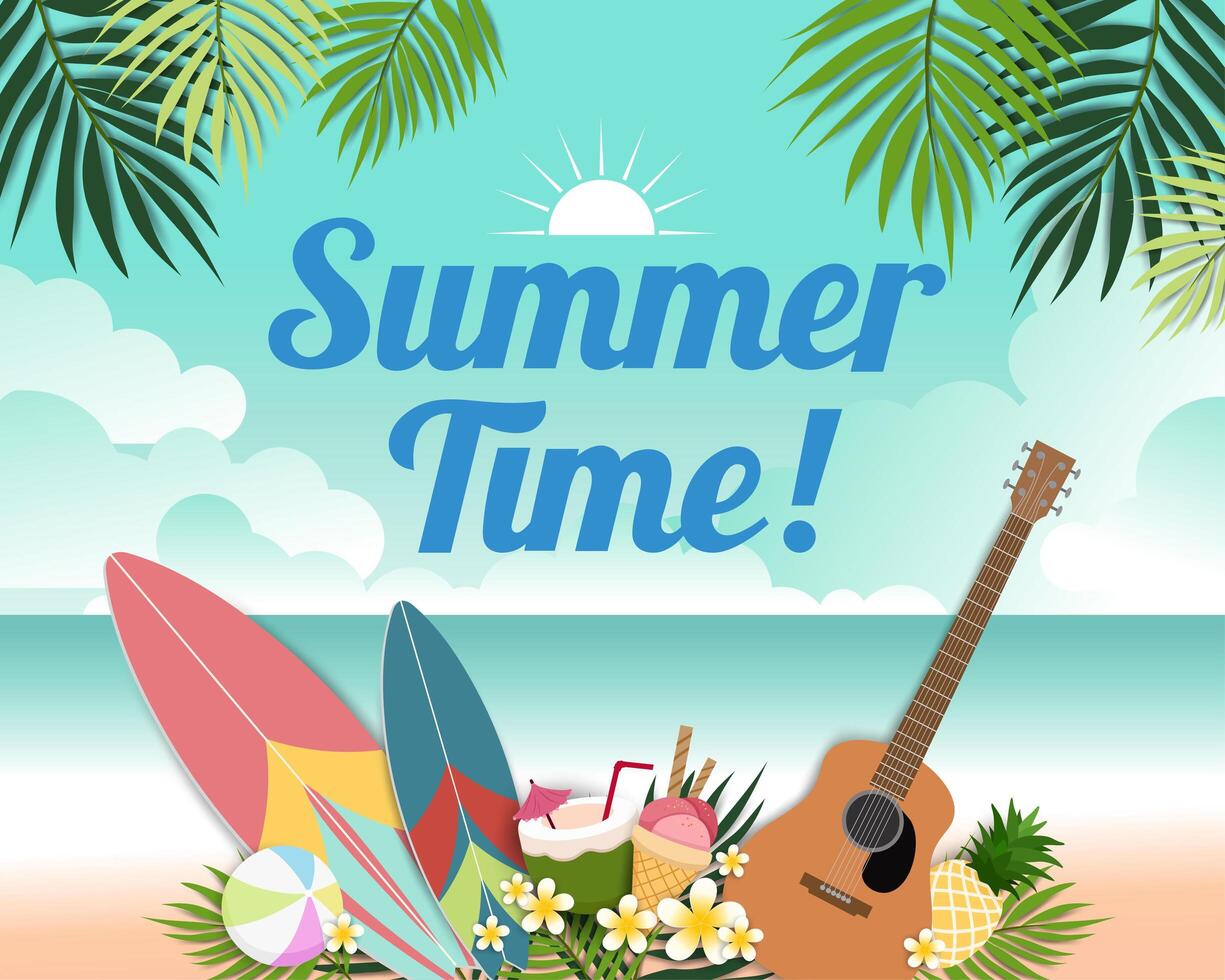 Mooie zomer banner en poster kaart vector