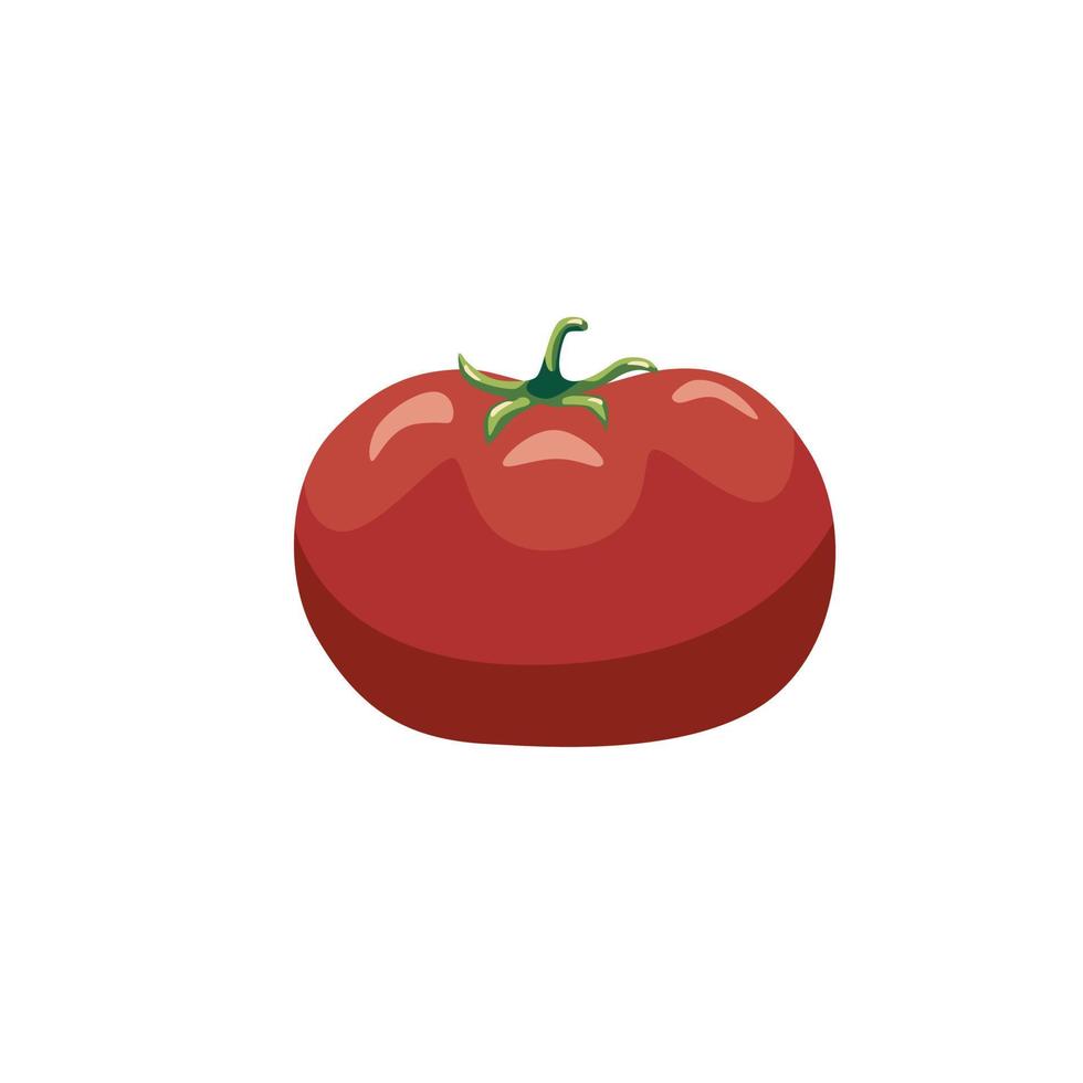 tomaat in vlakke stijl geïsoleerd op een witte achtergrond. vector