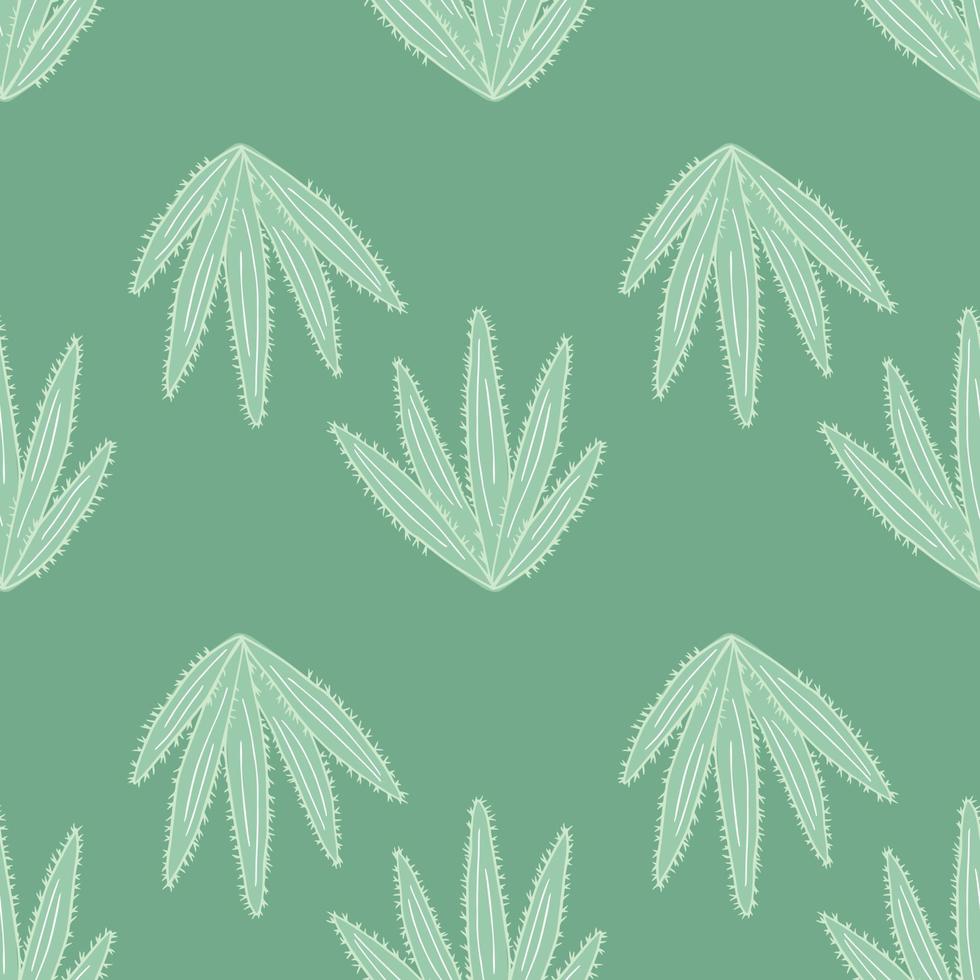 geometrische botanische exotische achtergrond. abstracte cactus naadloze patroon op groene achtergrond. vector
