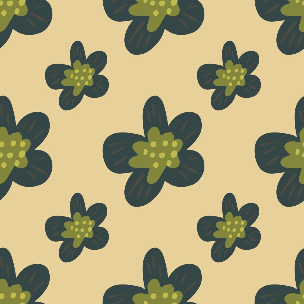 abstract naadloos patroon met eenvoudig bloemenornament. dirsy print in groene en grijze kleuren. vector