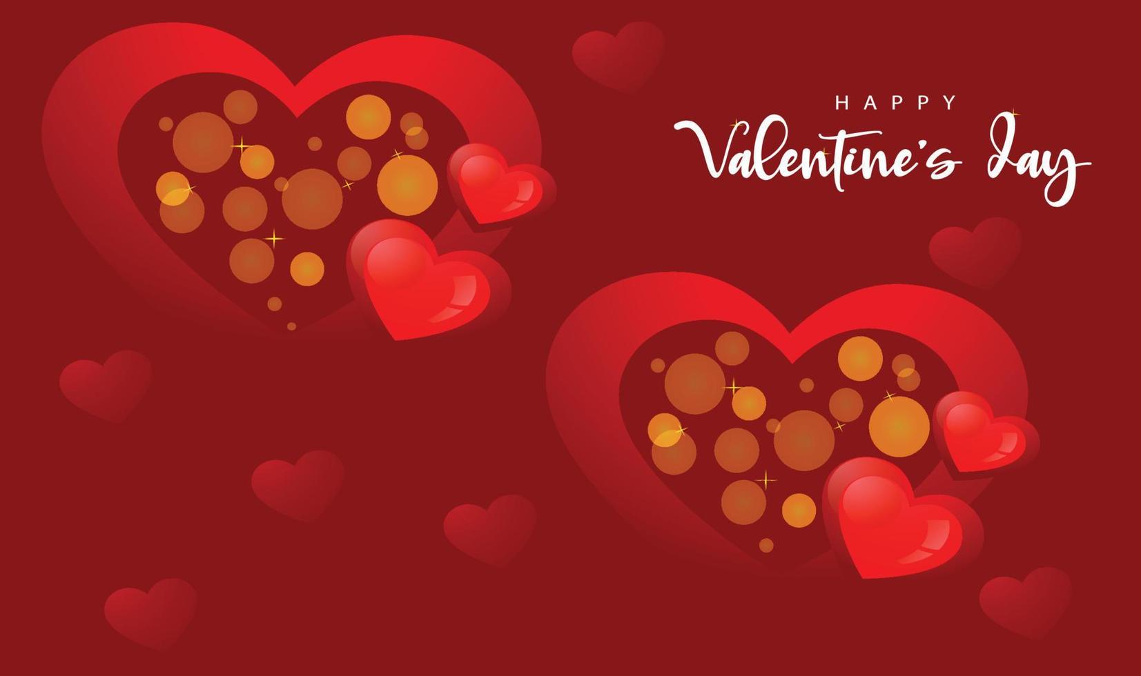 happy Valentijnsdag kaart ontwerp op rode achtergrond vector