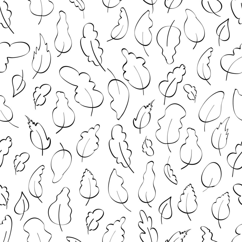 naadloos patroon met handgetekende bladeren. delicaat en elegant textiel, inpakpapier mockup. vectorillustratie. vector