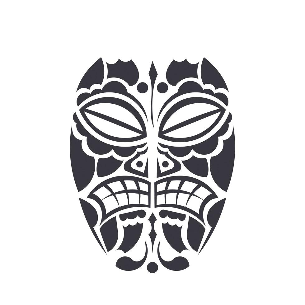 tattoo masker met gesloten ogen in Polynesische stijl. maori tribale patronen. geïsoleerd. vectorillustratie. vector