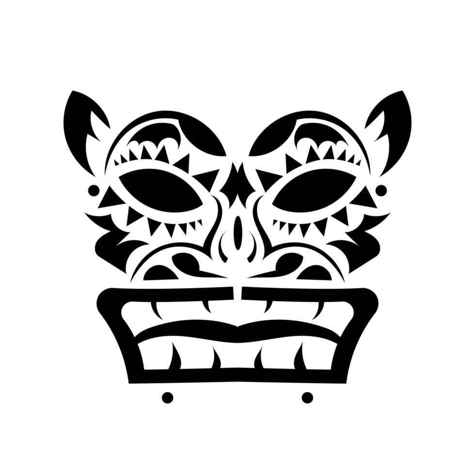 maori masker tatoeage. boos gezicht in polynesische stijl. Hawaiiaanse tribale patronen. geïsoleerd. vectorillustratie. vector