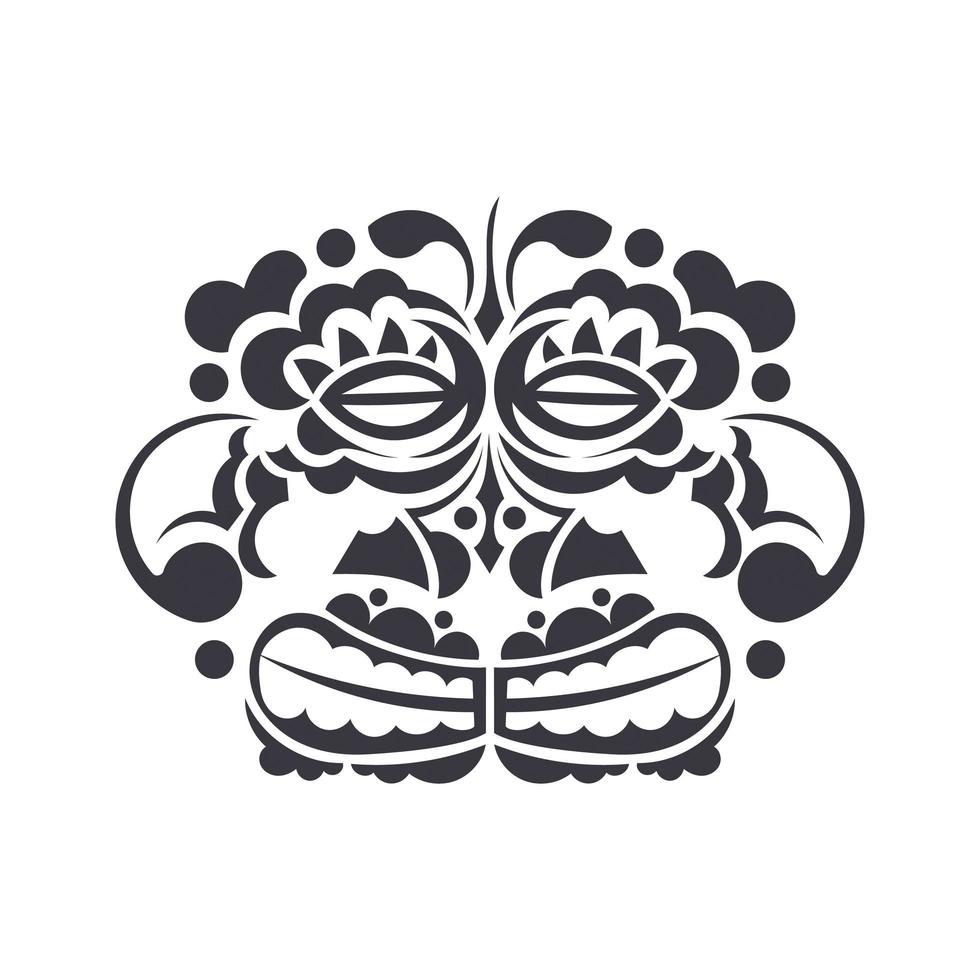 gezicht tribale Polynesische tattoo-stijl. maskerpatroon van Maori en Polynesische cultuur. handgemaakt. vectorillustratie. vector