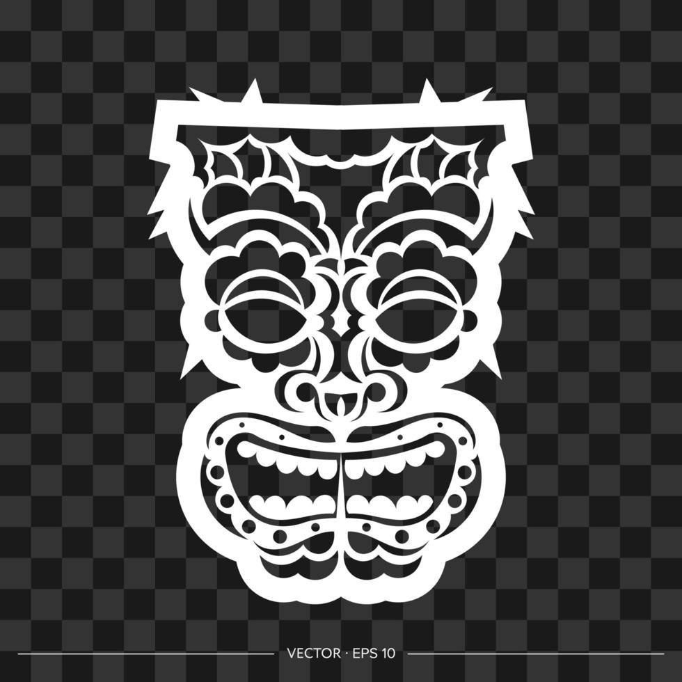 Polynesisch masker van patronen. de omtrek van het gezicht of masker van een krijger. Polynesische, Hawaiiaanse of Maori patronen. voor t-shirts en prints. vectorillustratie. vector