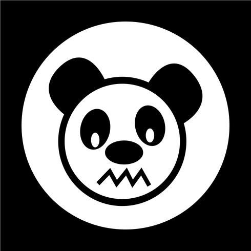 Schattig panda pictogram vector