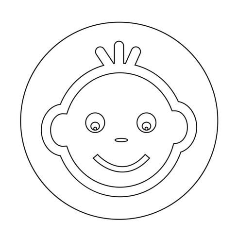 Baby gezicht pictogram vector