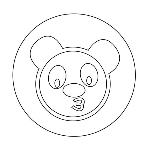 Schattig panda pictogram vector