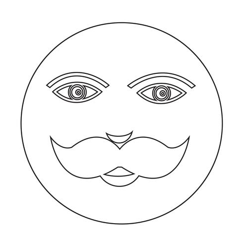 snor kerel gezicht pictogram vector
