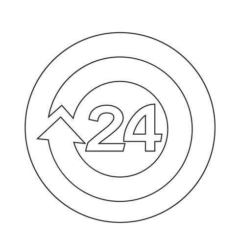 24 uur open Icon vector