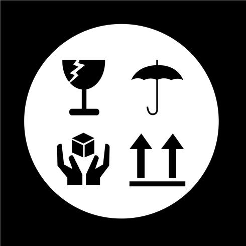 breekbaar pictogram vector