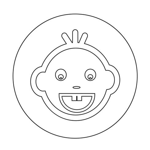 Baby gezicht pictogram vector