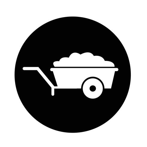 Kruiwagen winkelwagen pictogram vector