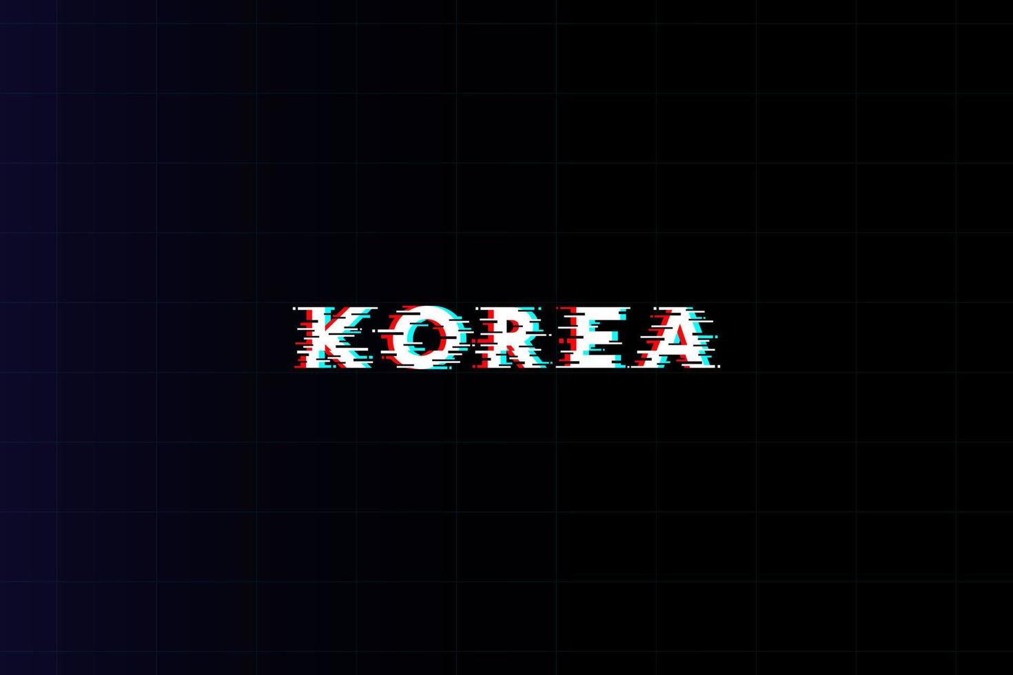 Korea glitch tekstontwerp voor digitale mediatechnologie futuristische hud. vector