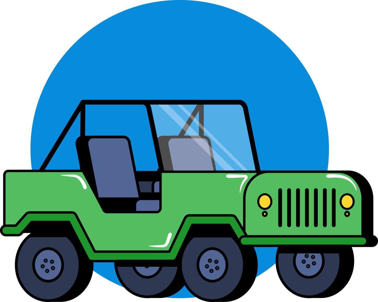 illustraties over het onderwerp actieve sporten. illustraties van jeep. vector