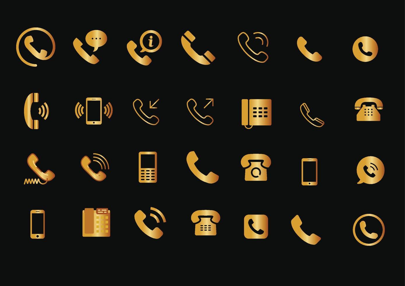 gouden telefoonpictogram vector