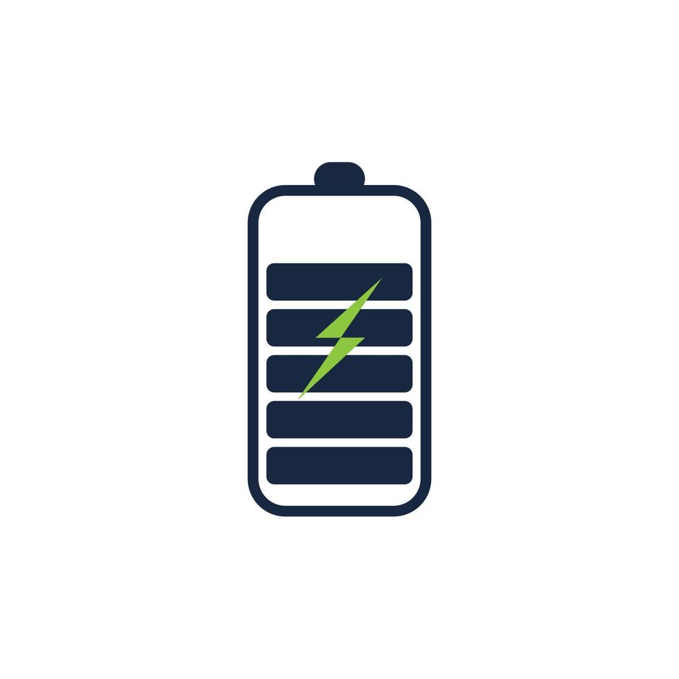 macht batterij logo pictogram vector illustratie ontwerp template.battery opladen vector icon.battery power en flash bliksemschicht logo