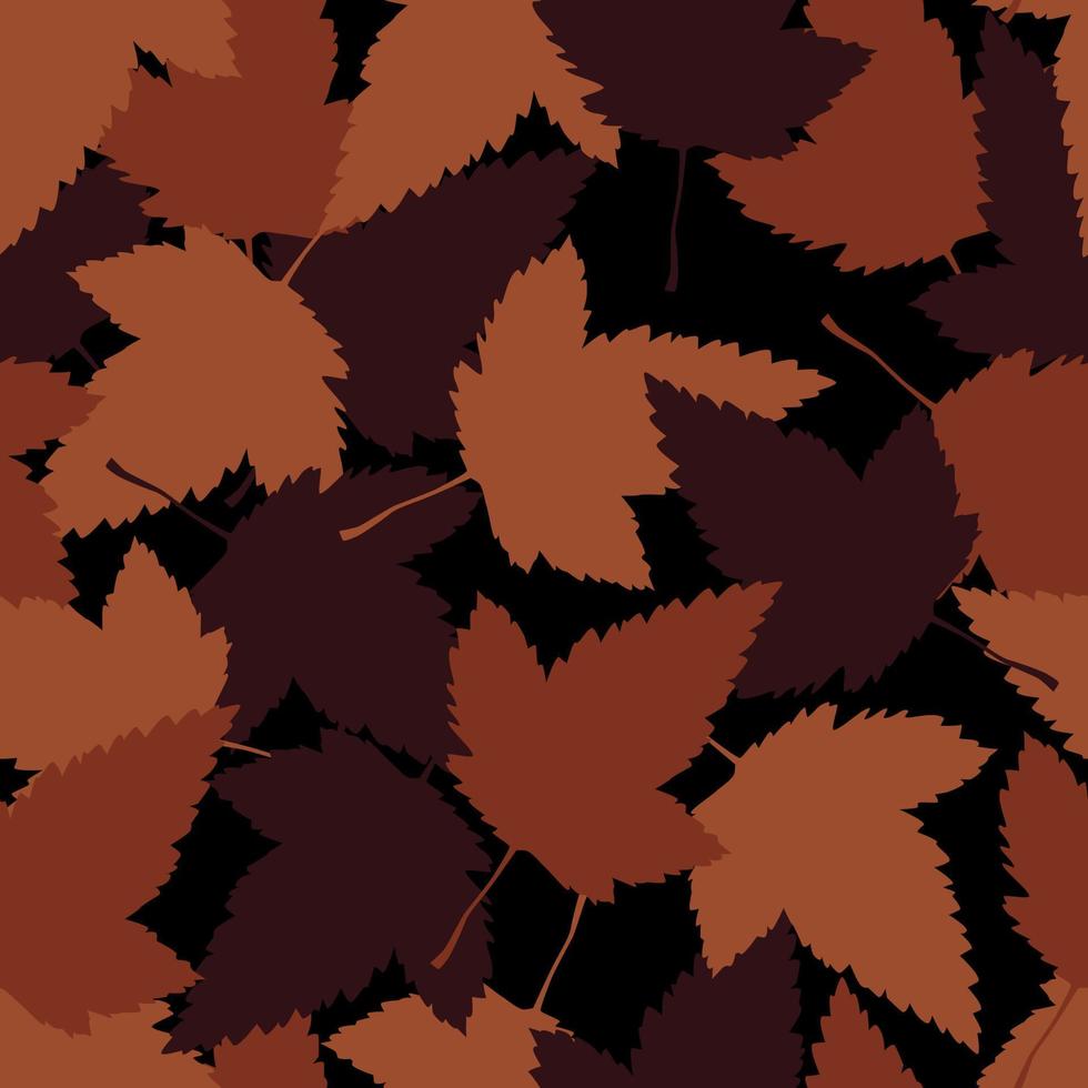 naadloos patroon met chaotische esdoornbladeren. stof textuur. herfst seizoen. vector