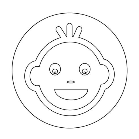 Baby gezicht pictogram vector