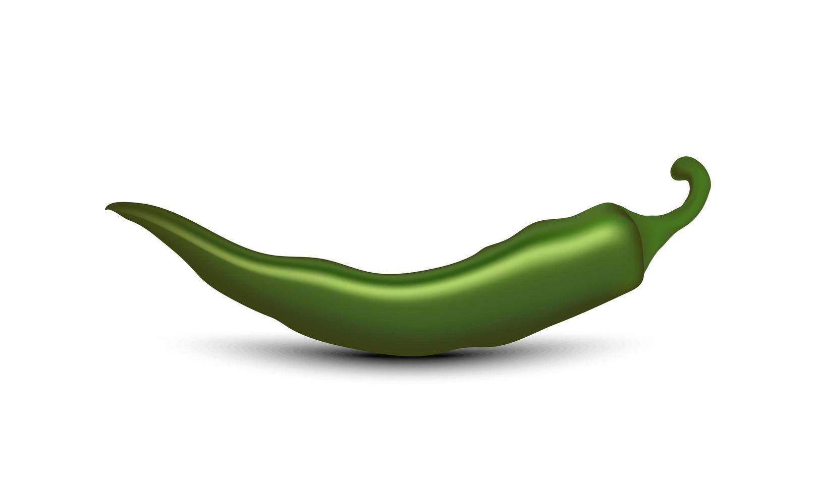 realistische groene hete natuurlijke chili peper, geïsoleerd beeld met schaduw vectorillustratie vector