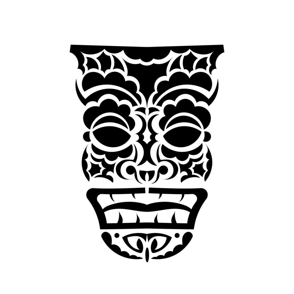 Hawaiiaans tribaal gezichtsmasker. gezicht in Polynesische of Maori-stijl. goed voor prints en t-shirts. geïsoleerd. vectorillustratie. vector