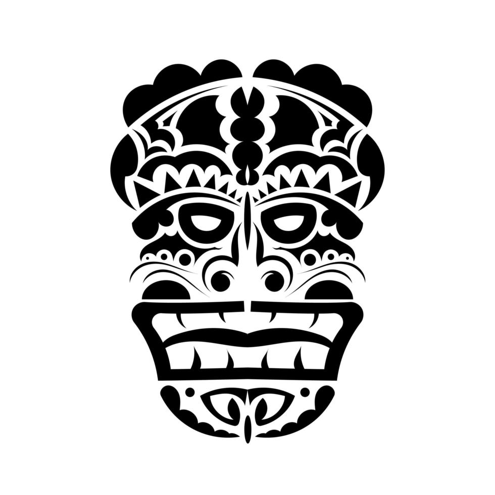 totem is het gezicht van de Hawaiiaanse stammen. gezicht in Polynesische of Maori-stijl. goed voor prints en t-shirts. geïsoleerd. vectorillustratie. vector