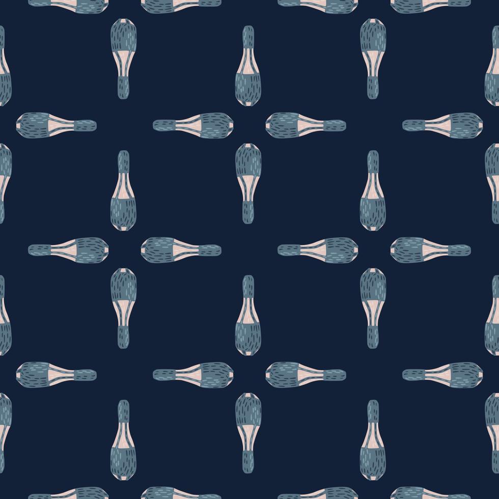 geometrische naadloze patroon met abstracte jongleur gezichten ornament. marineblauwe achtergrond. simpel ontwerp. vector