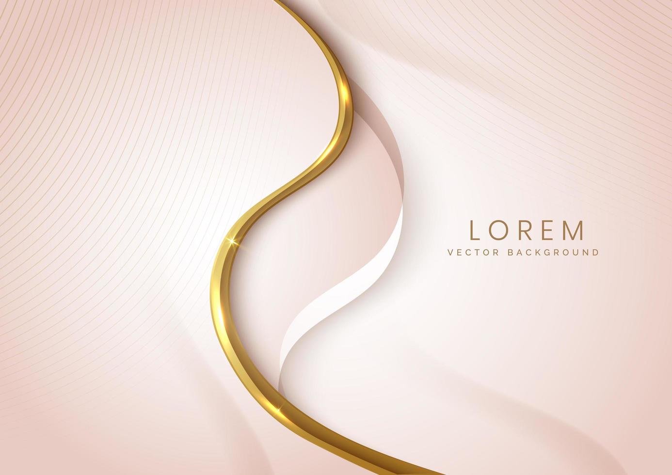 abstracte achtergrond zacht bruin luxe banner sjabloon golflaag met gouden elegante lijnen golf. vector