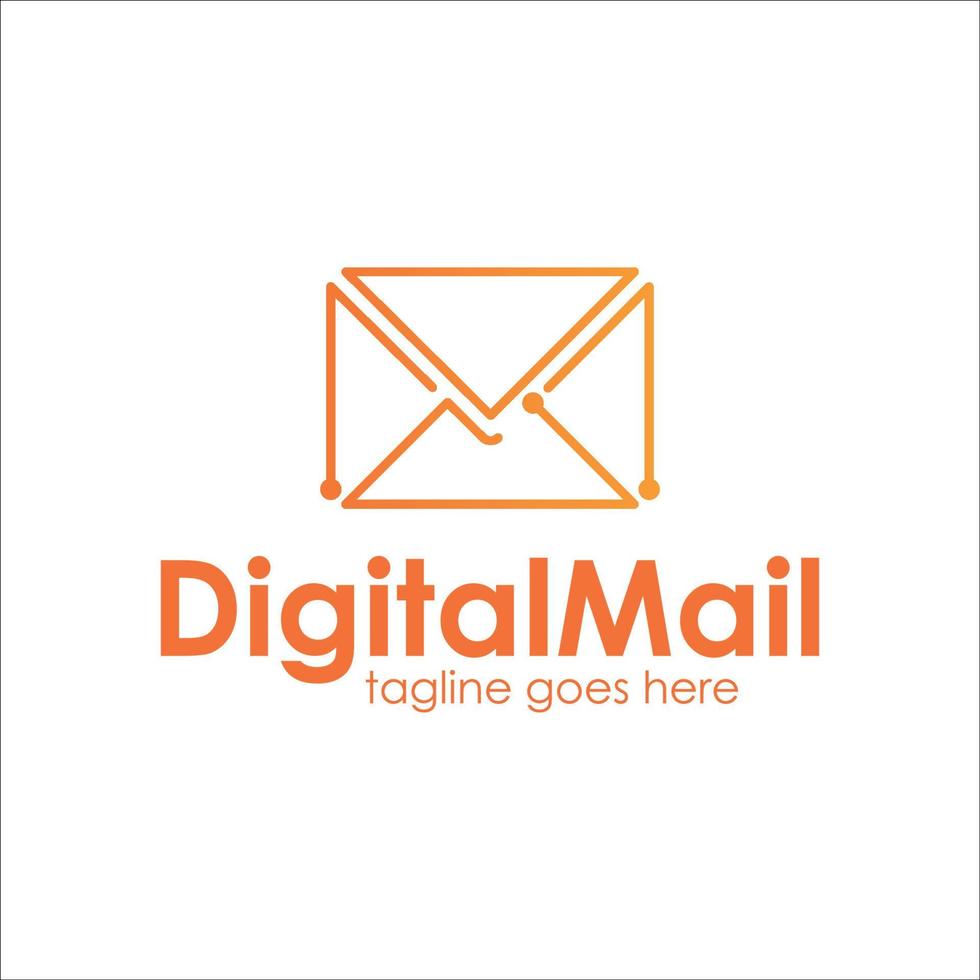 digitale mail logo ontwerpsjabloon met technologie stijl, eenvoudig en minimalistisch. perfect voor zaken, bedrijf, mobiel, enz. vector