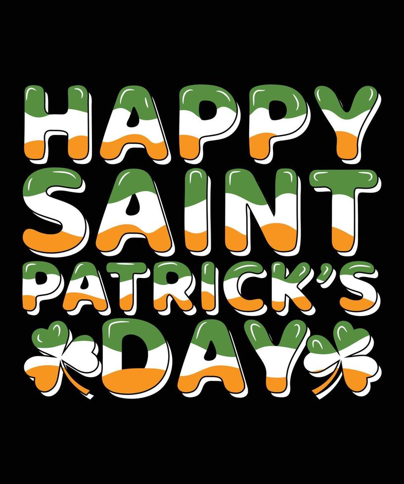 hand belettering saint patrick's day wenskaart met klaver vormen en typografie t-shirt design. vector