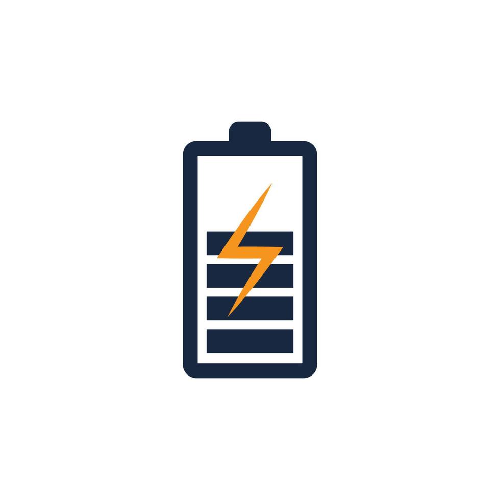 macht batterij logo pictogram vector illustratie ontwerp template.battery opladen vector icon.battery power en flash bliksemschicht logo