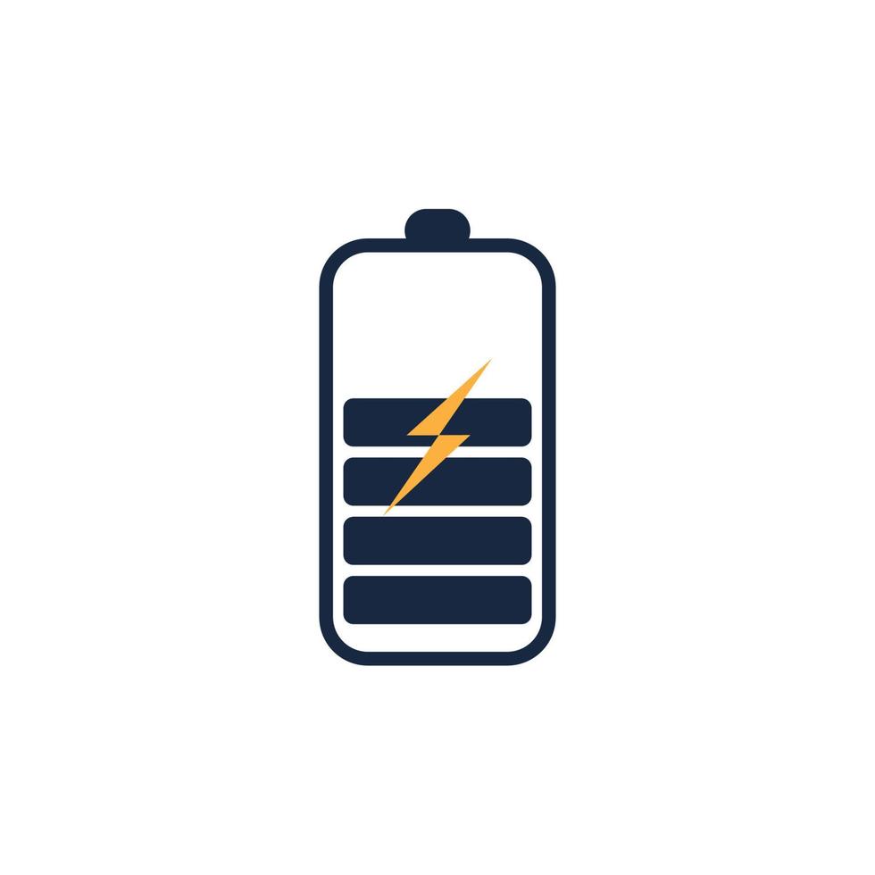 macht batterij logo pictogram vector illustratie ontwerp template.battery opladen vector icon.battery power en flash bliksemschicht logo