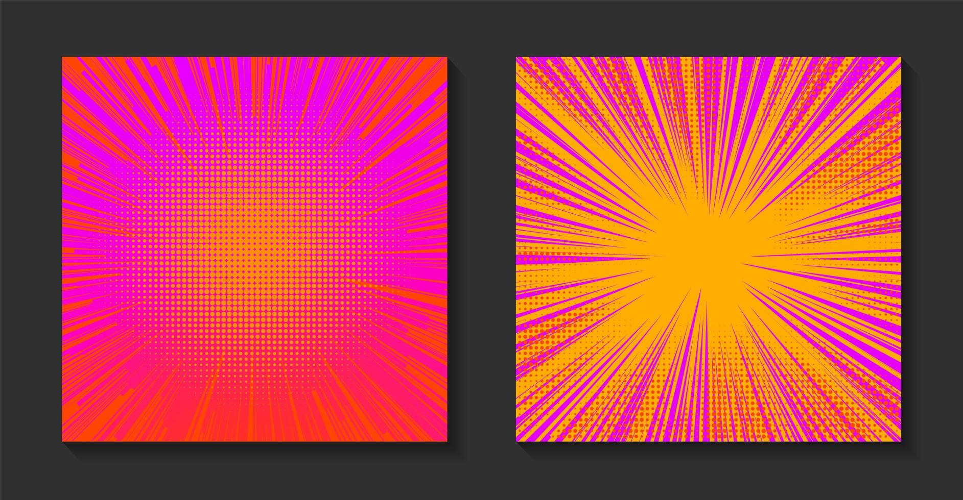 popart komische zonnestraal achtergrond. retro stralen, felle zonnestralen met stippen. vector