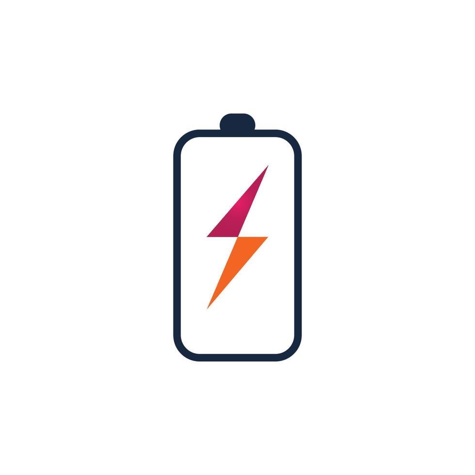 macht batterij logo pictogram vector illustratie ontwerp template.battery opladen vector icon.battery power en flash bliksemschicht logo