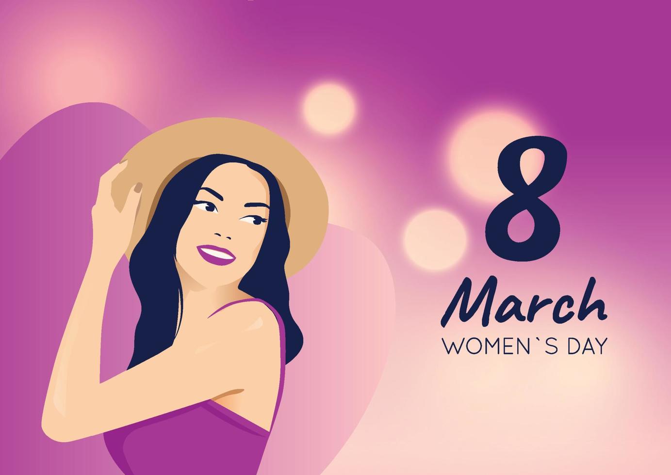 internationale vrouwendag, 8 maart, vrouw hoofd illustratie van zijaanzicht gelukkige vrouwendag vector