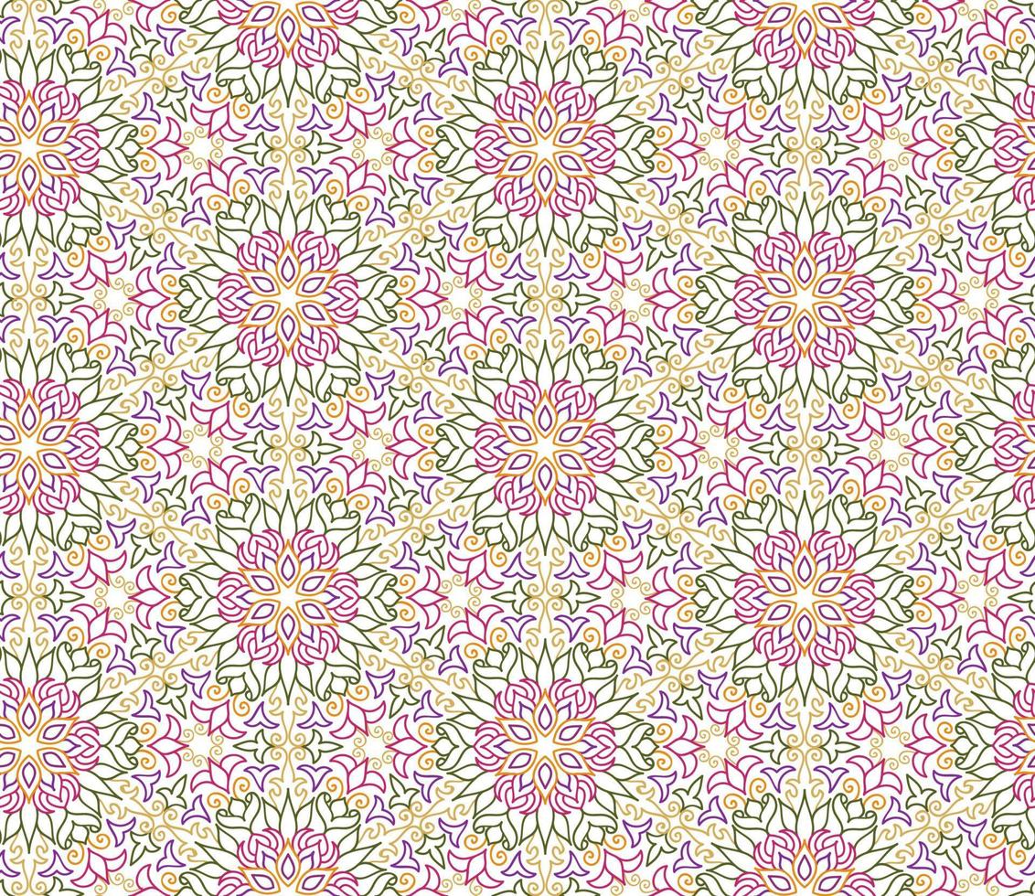 abstract fractal naadloos patroon. Arabisch lijnornament met ster bloemenmandalavormen. vector