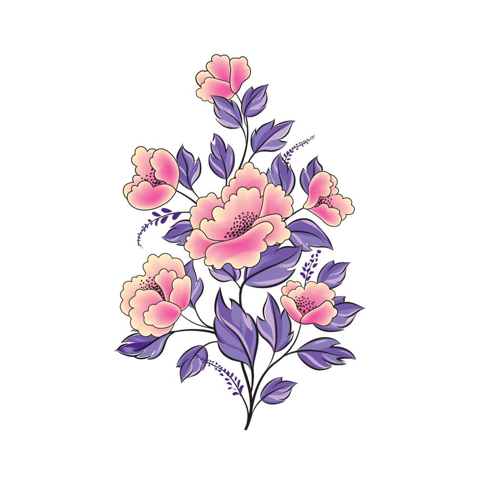 florale achtergrond. bloem roos boeket geïsoleerd. bloeien lente bloemen wenskaart ontwerp vector