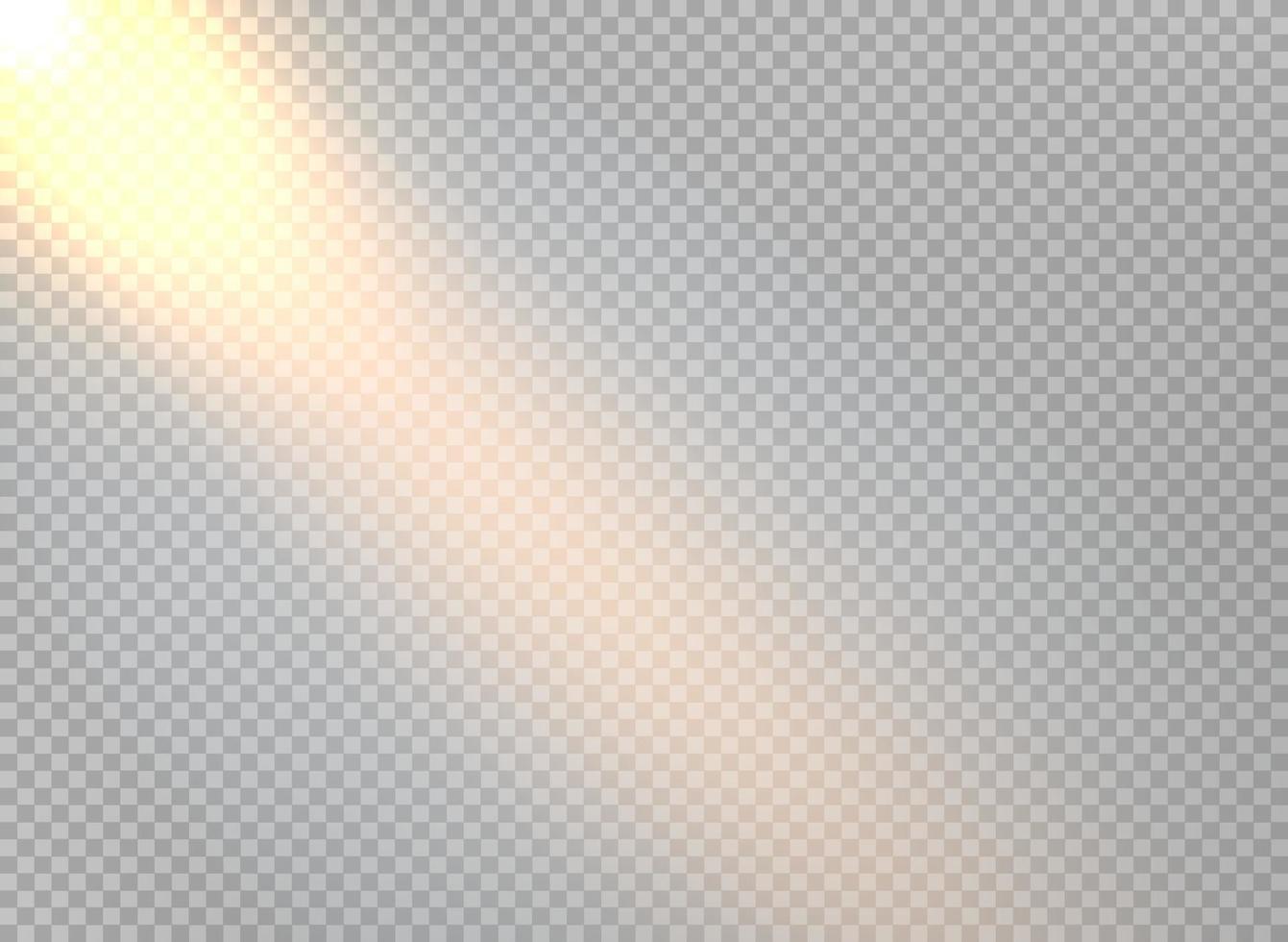 gele zonnestralen diaonale richting. vector sjabloon met transparante achtergrond