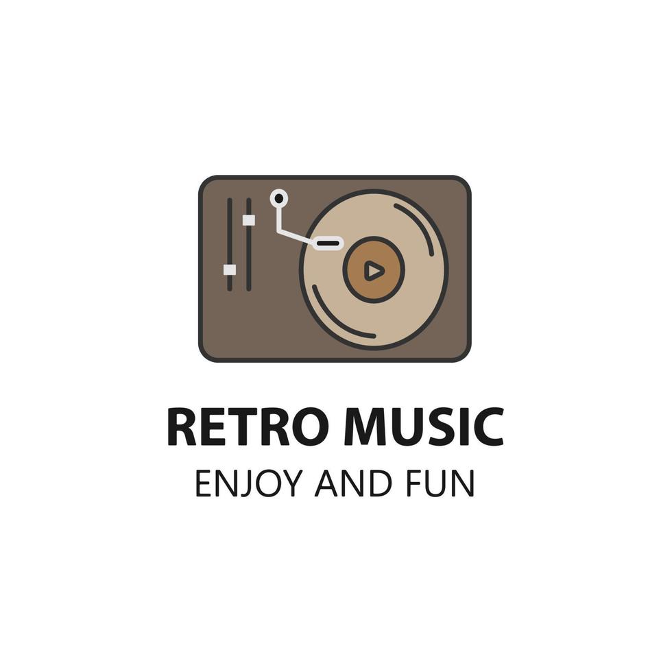 retro muziek kleur cartoon logo afbeelding ontwerp vector