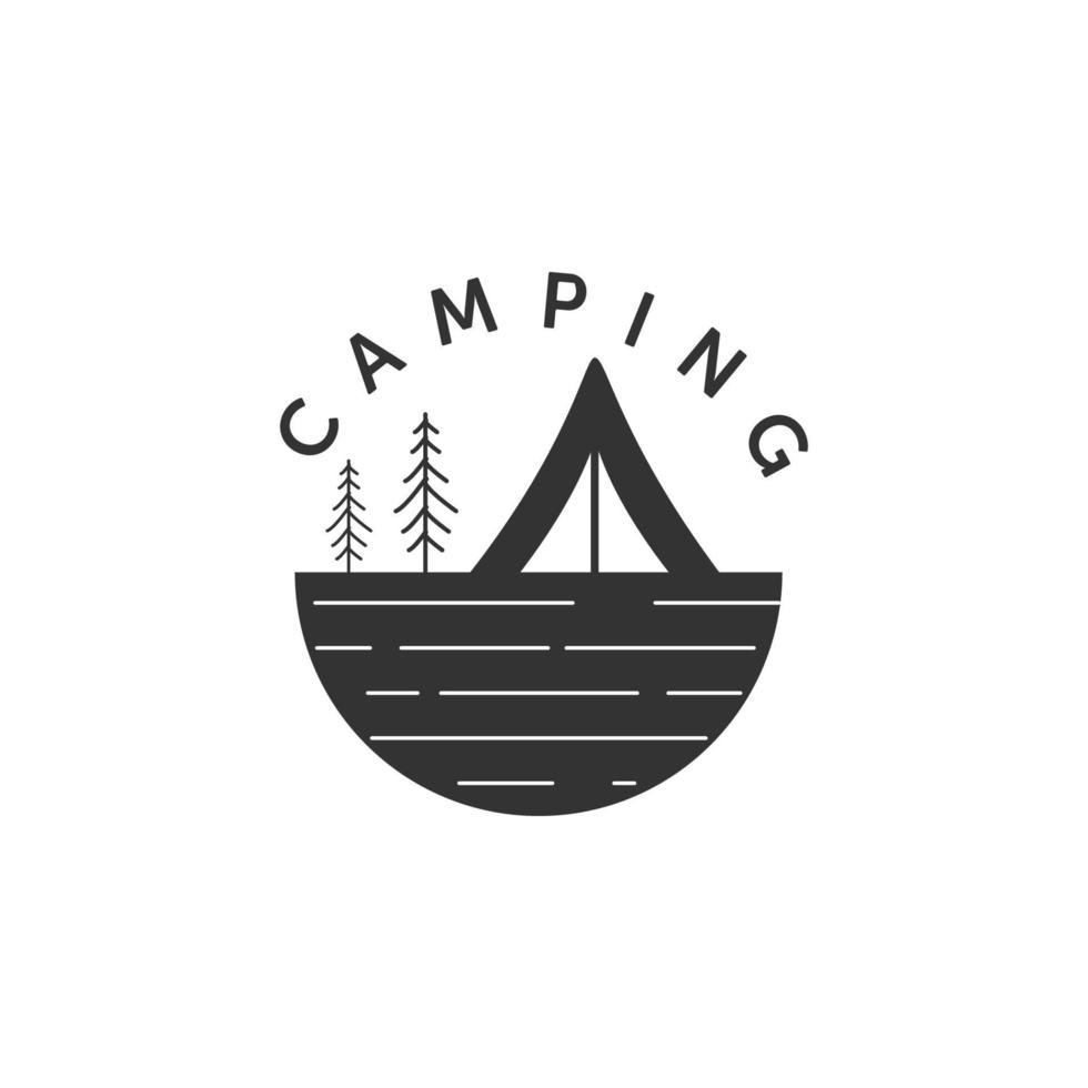 camping silhouet logo vector illustratie sjabloonontwerp
