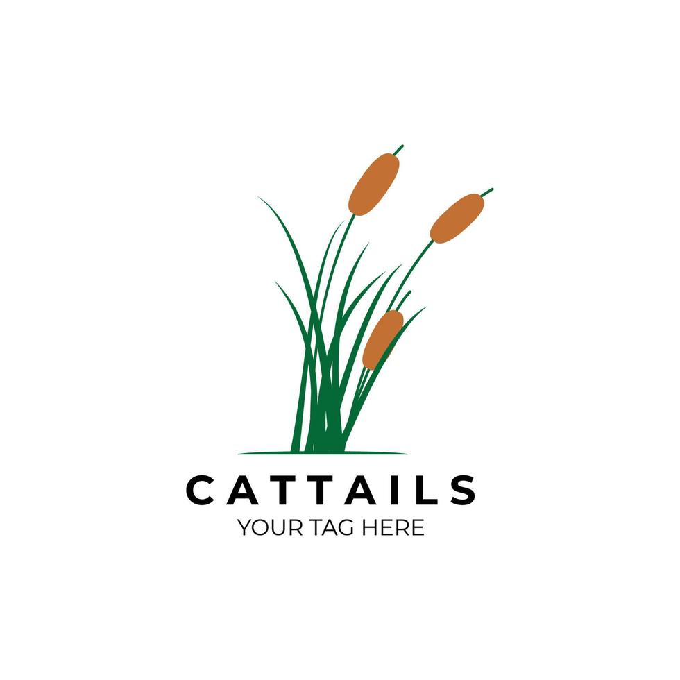 cattails logo vector illustratie ontwerp