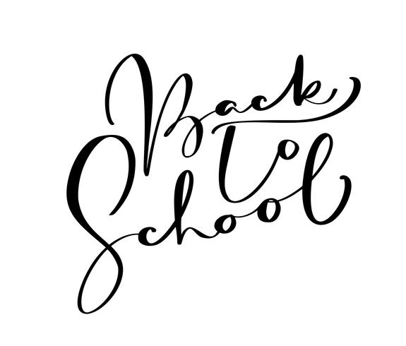 Terug naar school hand borstel kalligrafie belettering tekst. Onderwijsinspiratie zin voor studie. Getrokken ontwerp vectorillustratie vector