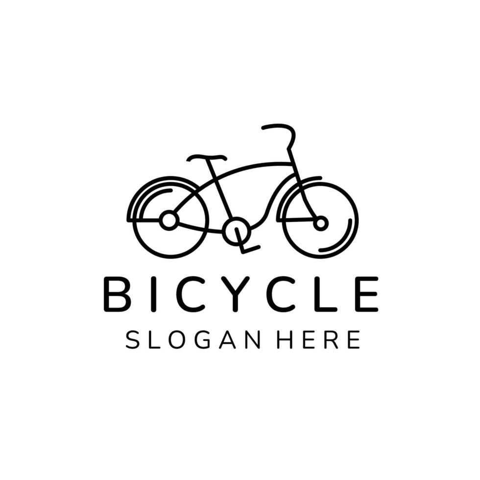 fiets lijn kunst minimalistische eenvoudig pictogram logo vector illustratie sjabloonontwerp