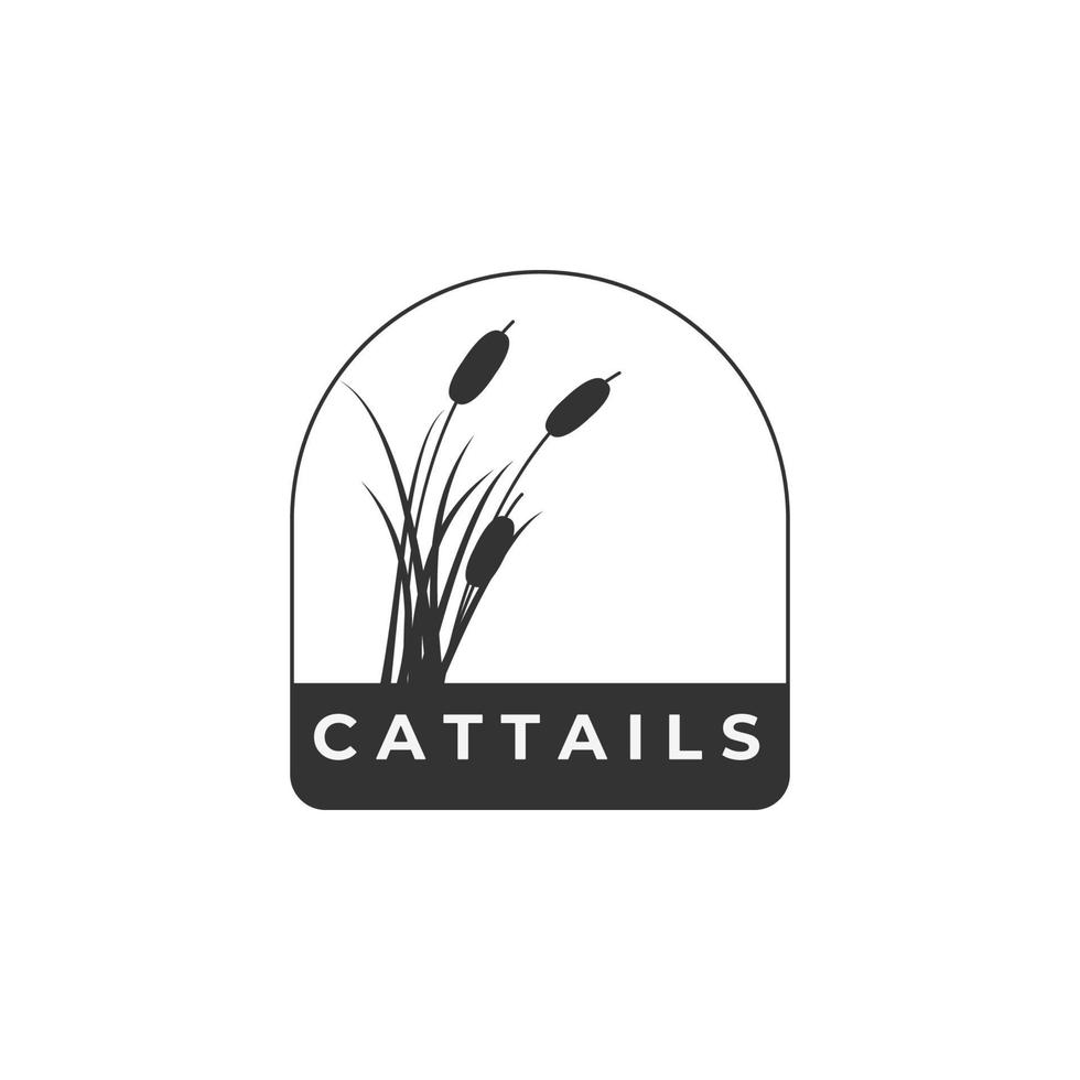 cattails logo lijn kunst vector illustratie sjabloonontwerp